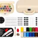 WANSHUNLMI 150 Pcs Creamy White Sewing Project Kit, Travel Family Sewing Supplies Repair Kit Portable Small Traveler Sewing Kit Sewing Thread Accessories DIY Sewing Supplies Organizer (White)