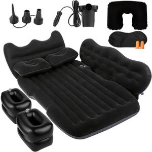 Onirii Inflatable Car SUV Air Mattress Back Seat Bed with Air Pump, Portable Thickened Car Travel Camping Sleeping Air Mattress Blow Up Bed for Car Universal SUV (65.3"(l)*32.3"(w), Black Grey - Mattress03)
