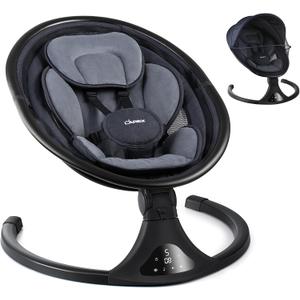 LAREX Baby Swing to Toddler Electric Infant Swing Portable for Newborn Boy Girl, 5 Sway Speeds with Remote Control, 12 Preset Melodies and Bluetooth, 0-6 Months Max 20 Lbs (2024 Model-Black)