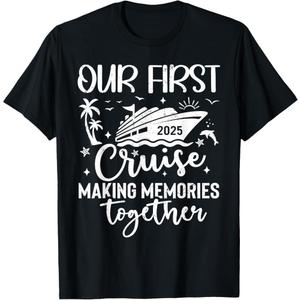 Our First Cruise 2025 Together Family Trip Matching Couples T-Shirt, L