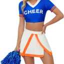 Khanda Cheerleader Costume for Women Sexy Cheerleading Outfit 2025 High School Girl Party Halloween Cheer Uniform Outfit