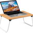 Ruxury Folding Lap Desk Laptop Stand Bed Desk Table Tray, Breakfast Serving Tray, Portable & Lightweight Mini Table for Sofa Couch Floor - Wood (Small)