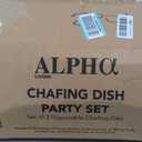 Large Full Size Set of 3 Disposable Chaffing Buffet with-Covers, Utensils, Fuel Cans – Premium Chafing Dish Set for Events, Parties, Catering