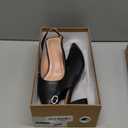 GENSHUO Women's Slingback Closed Toe Block Chunky Low Heel Pumps - 2.36 Inches Office Wedding Party Dress Shoes (8, Black)