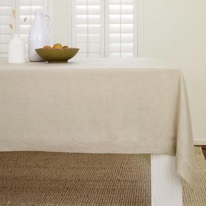 Solino Home Natural Linen Tablecloth 60 x 120 Inch - 100% Pure Linen Table Cloth for Rectangle Tables - Fete, Machine Washable Tablecloth for Spring, Summer, Mothers Day