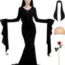 Adult Halloween Costumes 2025 Women,Couples Family Disfraz de para Mujeres for 3 4 (Black)