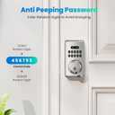 Keyless Entry Door Lock with Keypad, Electronic Smart Deadbolt, Smart Locks for Front Door, Auto Lock, Anti-Peeking Password, Easy Installation, Silver