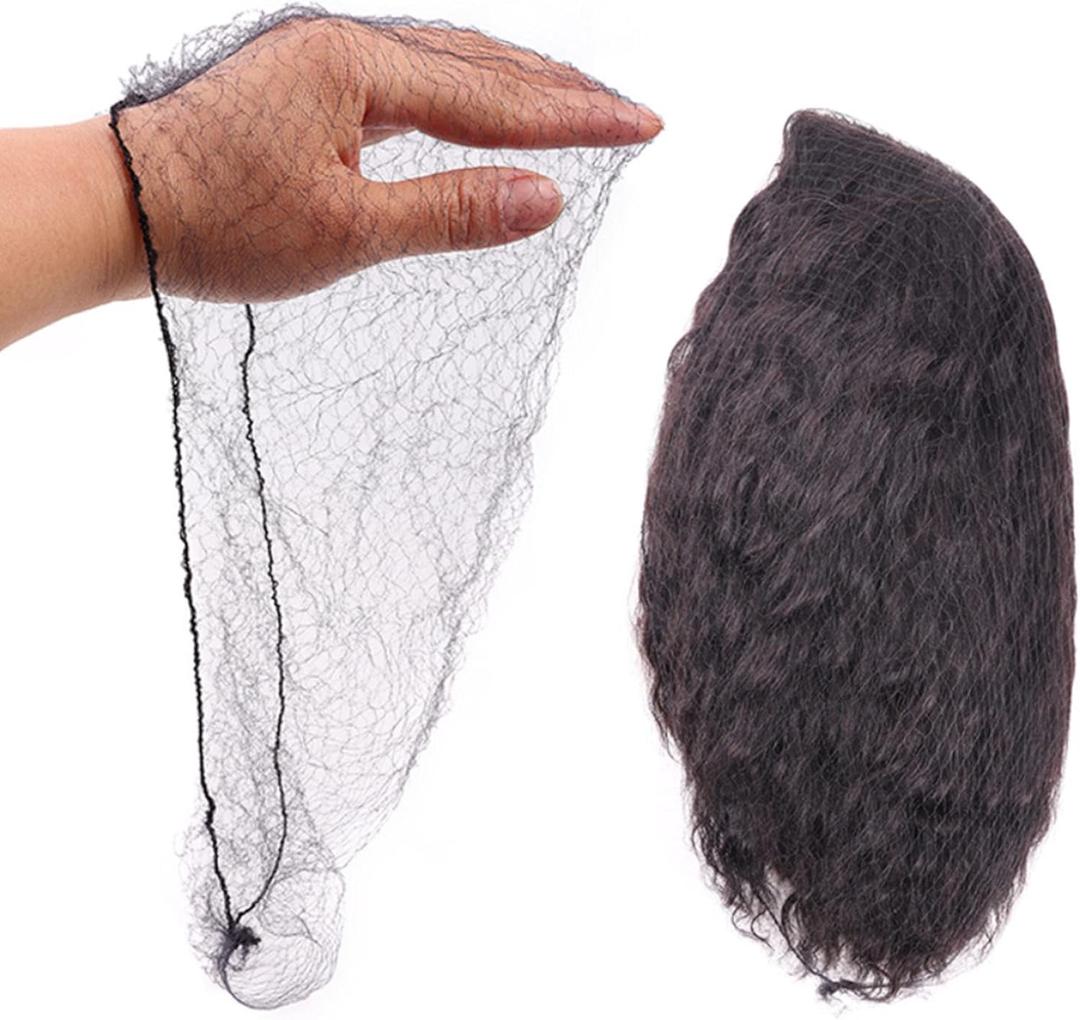 Invisible Hair Nets for Long Hair, 100 Pcs 18-46 inch Black Elastic Mesh for Women Wigs Hair Bun Food Service