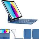 for iPad 11th (A16, 2025)/10th Generation Case with Keyboard, Magic Keyboard 2022, Springy Backlit Keys, Stain-Resistant Surface, Multi-Touch Trackpad, Steel Blue