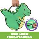 Kid's Insulated Dinosaur-Shaped Lunch Box w Strap- Keeps Food Hot or Cold For Hours- Reusable Bag Fits Ice Packs, Bento Containers, Thermoses Easily- Make Back to School Lunches Fun for Boys & Girls