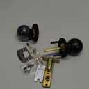 BESTTEN Keyed Entry Door Knob, Entrance Door Lock, Standard Ball, All Metal, Matte Black