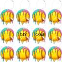 12 Pcs Ice Cream Drip Softball Luggage Tags for Suitcase Travel Labels with Metal Ring Keychain DIY Name Softball Theme Party Team Gifts Travel Bag Suitcase Sports Accessories