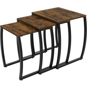 SRIWATANA Nesting Tables, Vintage Side End Tables Living Room, Coffee Snack Table Set of 3