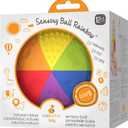 caaocho Pure Natural Rubber Sensory Ball Rainbow 4" - All Natural Sensory Toy, Promotes Sensory Development, Rainbow Colors, Perfect Bouncer, Gentle Squeaking, BPA Free, PVC Free, Food-Grade Paint