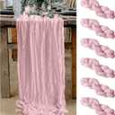 6 Pieces Cheesecloth Table Runners 10 Ft Gauze Table Cloth for Boho, Rustic Wedding Arch, Baby Shower Decorations Birthday Party (6, Baby Pink)
