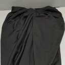 WDIRARA Women's Skirts Split Thigh Front Satin Skirt High Waist Ruched Zip Back WrapMidi Skirt (Large, Black)