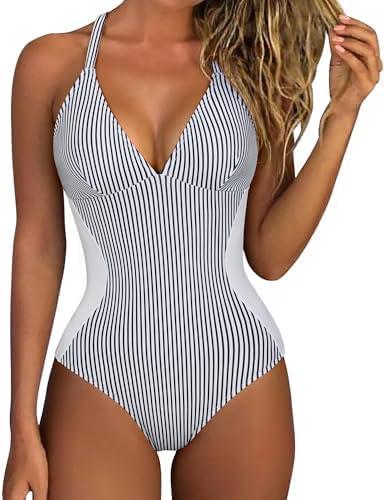 SUUKSESS Women Slimming Tummy Control One Piece Swimsuit Sexy Bathing Suit Size L