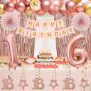 Kuxriox 60Pcs 16th Birthday Decorations Kit for Girls Women, Pink Rose Gold Happy 16th Birthday Banner, Happy Sixteen Bday Foil Fringe Curtains Balloon Arch Hanging Swirl Party Supplies
