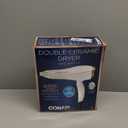 Conair Double Ceramic Hair Dryer with Diffuser | Blow Dryer with Ionic Conditioning | Includes Diffuser and Concentrator |  White