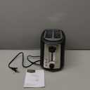 Amazon Basics 2 Slice Toaster, With 6 Browning Settings, Extra Wide Slots For Bagels and Special Breads, Removable Easy-to-Clean Crumb Tray, Cancel/Defrost/Bagel Buttons, 900W, Black & Silver