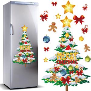 Christmas Refrigerator Magnets Magnetic Christmas Tree Refrigerator Stickers Xmas Tree Fridge Magnets DIY Refrigerator Magnets Christmas Decorations for Metal Door Decor, 24 Inch (Colorful Style)