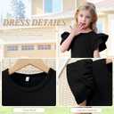 Toddler Dress Summer Baby Girl Dresses Layered Ruffle Sleeve Kids Cute Sundress Beach Birthday Party (4-5T, Black)