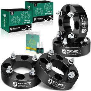 YHTAUTO 4X110mm Wheel Spacers 1.5 Inch Fits Honda, Suzuki, Can-Am, Bombardier, Kawasaki, Yamaha, Grizzly, King Quad, Foreman Tire Spacers w/ M10x1.25 Studs, 74mm Center Bore 4 Lug 4PCS Black