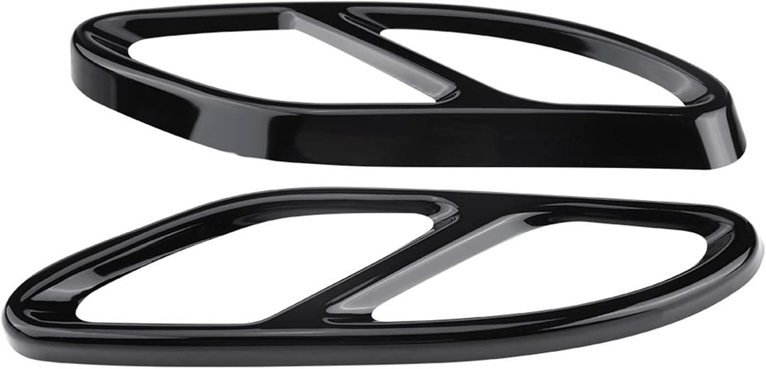 Pipe Cover-Stainless Steel 1 Pair, Car Tail Pipe Cover, Muffler Cover Trims Replacement GLC C E-Class C207 Coupe 14-17(A)(Black)