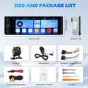 DINRGO Single Din Car Radio - Car Stereo with Wireless Apple Carplay Android Auto, 6.9" Touchscreen Radio with Bluetooth 5.2 Support Mirror Link, RC，GPS, FM, USB & Type-C Fast Charging, EQ, SWC，MIC