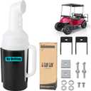 10L0L No Drilling Needed Golf Cart Sand Bottle with Holder Universal for EZGO Club Car Yamaha, Push Cart Divot Filler Sand Bottle with Grip Handle (Fit 1" Square Tube Bracket)