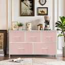 5-Drawer Dresser for Bedroom, Anti-Tip Wide Storage Organizer Fabric, 11.8"D x 39.4"W x 20.9"H