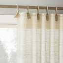 No. 918 Claudia 2-Pack Slub Stripe Linen Texture Rope Tab Semi-Sheer Tie Top Curtain Panel Pair, 50" x 84", Natural Beige