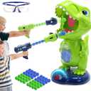 EagleStone Movable Dinosaur Shooting Toys for Kids, Electronic Target Shooting Games with 2 Pump Gun, 48 Balls Party Favor Toys with Score Record, LED & Sound, Dino Toys Gift for Boys and Girls