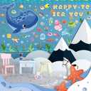 97 PCS Happy to Sea You Ocean Fish Bulletin Board Set Under The Sea Classroom Decorations Tropical Fish Cutouts Trim Strips for Summer Theme Party, Kids School Decor Ocean Themed Party Supplies
