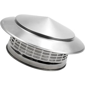 Cone Top Chimney Cap, RoundChimney Cover Cap Outside Roof Fireplace Screen Cover Exterior Stove Pipe Topper (Silver, 8in)