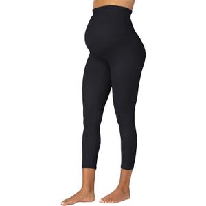 Sunzel Sunzfly Maternity Leggings for Women Over The Belly Buttery Soft Pregnancy Yoga Pants for Spring Summer Work Out Lounge 7/8 Length 19 Inseam (Black, Medium)