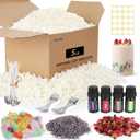 SACATR 5LB Soy Wax Candle Making Kit,Natural 100% Soy Wax for Candle Making | With Essential Oils, Raw Crystals,Dried Flowers,Wicks,For DIY Scented Candles,Holiday Gifts