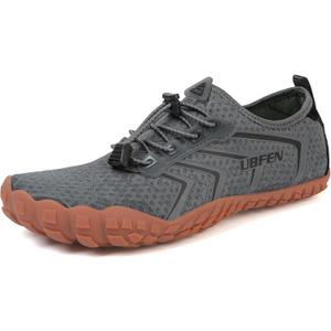 UBFEN Water Shoes Aqua Swim Shoes Mens Womens Beach Sports Quick Dry Barefoot for Boating Fishing Diving Surfing, Size: 14 Women/12 Men (Dark Grey)