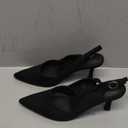 Rilista Women's Slingback Kitten Heels Closed Pointed Toe Wedding Party Dress Pumps Shoes 8