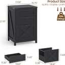 Halitaa Small Farmhouse File Cabinet with 3 Drawers for Home Office, Black | Vertical Filing Cabinet Fits Letter and A4 Size, Farmhouse Printer Stand, Under Desk Wooden File Cabinet