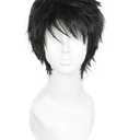 Men Short Black Multifunction Fluffy Layered Cosplay For Men