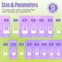 3 x MEFA 15 Sizes Short Coffin Nail Tips - 300 Pcs Half Matte Full Cover Press on Nails, Pre-shape Gel Nail Tips for Nail Extension Home DIY Salon Manicure