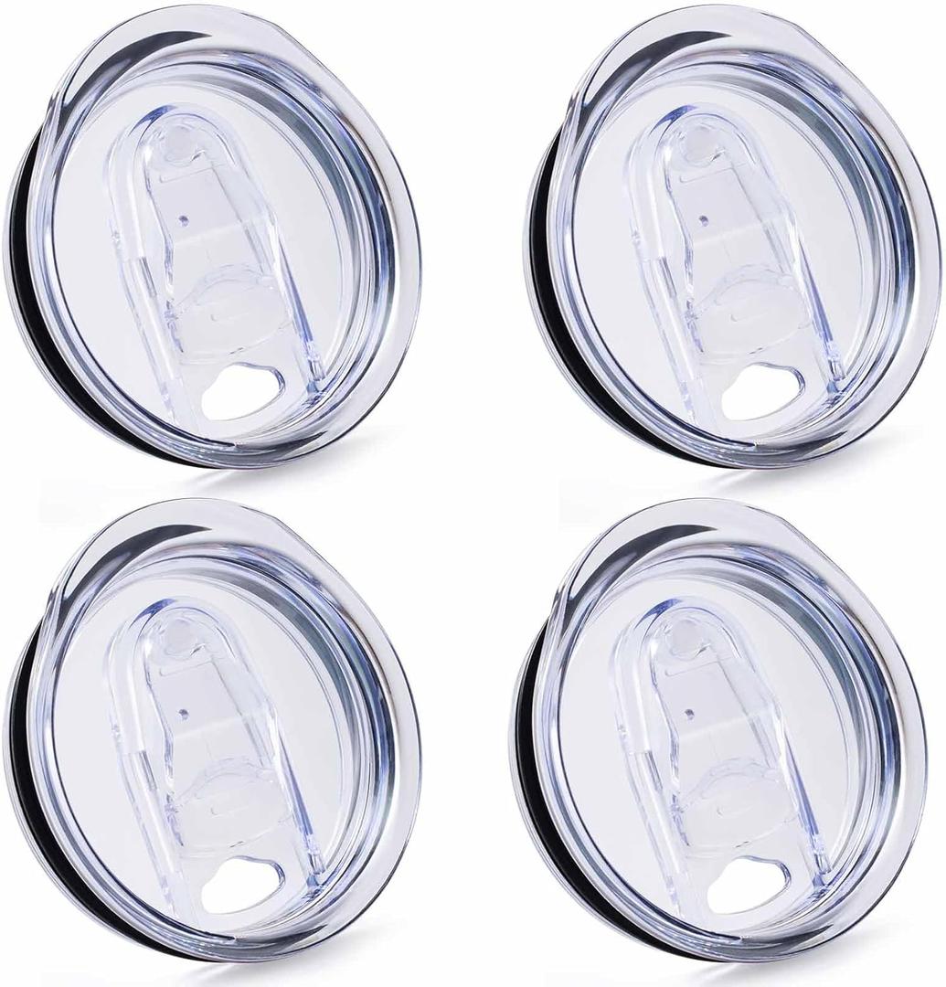 4 Pcs Replacement Lids for 20 oz Flat Bottomed Straight Body Tumblers with Inner Mouth about 2.76inch, Replacement Skinny Cup Lids for Water, Coffee or Tea on Travel, Work Hour and Daily Life
