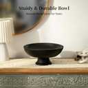2 x Hanobe Decorative Wood Bowl for Centerpiece: Wooden Black Pedestal Bowl Decor for Entry Way Table - Large Coffee Table Decor Dough Bowl for Fruit,Keys