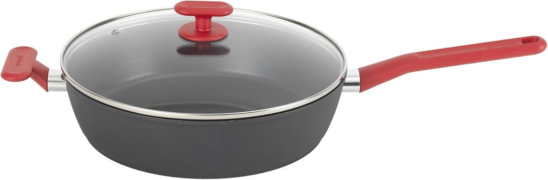 GoodCook ProEase 11" Nonstick Aluminum Jumbo Cooker, Nonstick Saut Pan for Healthier Cooking, Black