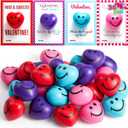 JOYIN 36 Packs Heart Shape Stress Ball with Cards Stress Relief Fidget Toy for Valentine Party Favors, Classroom Prize Supplies, Valentines Greeting Cards, Valentine Exchange Gifts