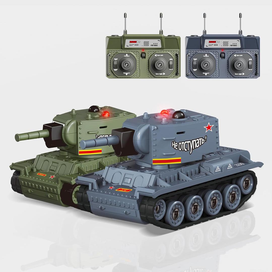 BRRRRT 1/64 RC Battle Tank Set,Remote Control Military Vehicles with Infrared Shoot,RC Tank That Shoots with 330 Rotating Turret and Sound & Lighting for Kids Gift 8+
