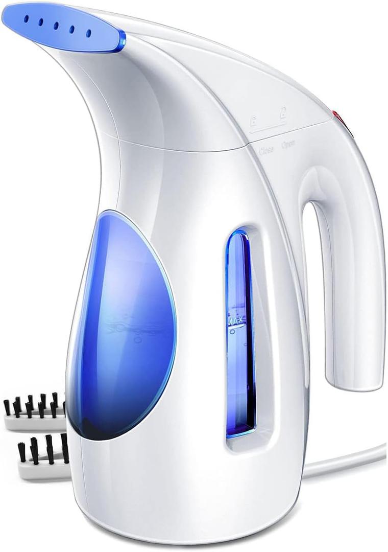 HiLIFE Steamer for Clothes, Portable Handheld Clothing Steamer, 240ml Big Capacity, 700W, Strong Power, Fabric Quick Wrinkle Remover with Brush for Home, Office(ONLY 120V) -Blue