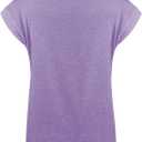 Bingerlily Girls Summer Casual Tops Short Sleeve Textured T Shirts Cute Comfy Tees (XXL)