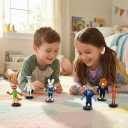 6 Piece Cartoon Animal Figures Toys Set, City Adventure Themed Mini Action Figures Collection, Cute Cartoon-Style Animal Characters, for Party Supplies, Birthday Gifts for Boys & Girls